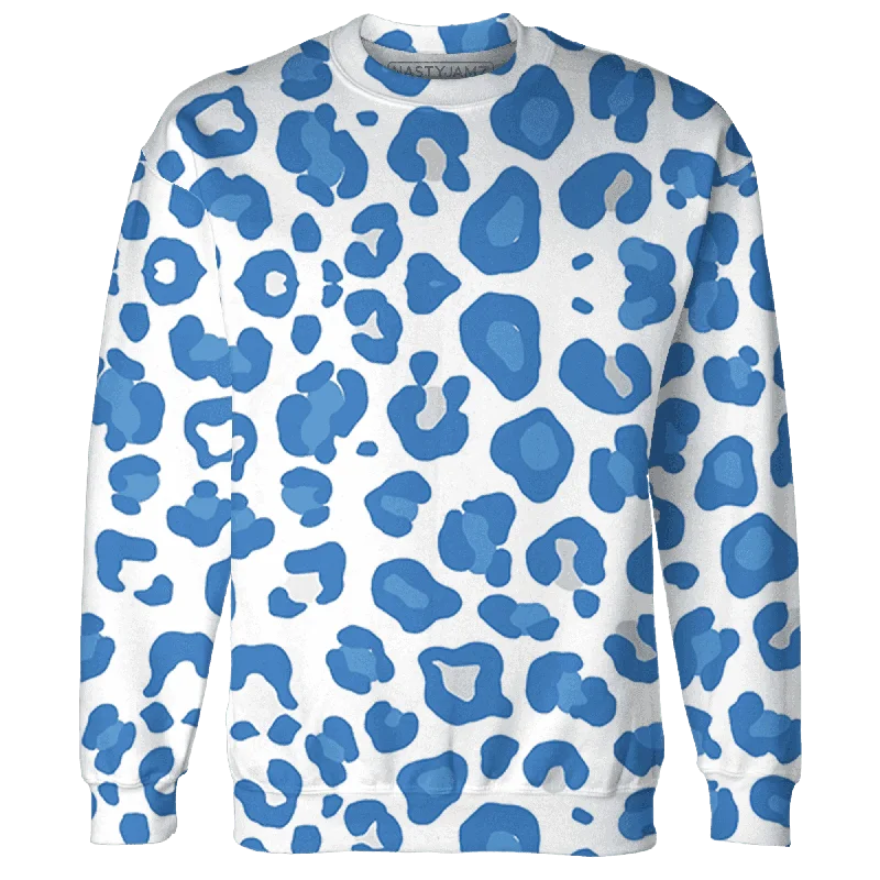 NastyJamz Carolina Blue Univercitii 17s Sweatshirt Match Leopard Pattern All-Over Print