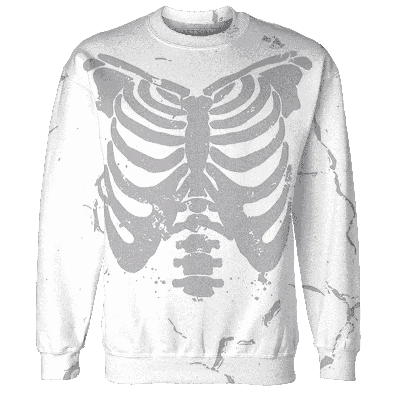 NastyJamz Cement Grey 3s Sweatshirt Match Skeleton Y2k All-Over Print