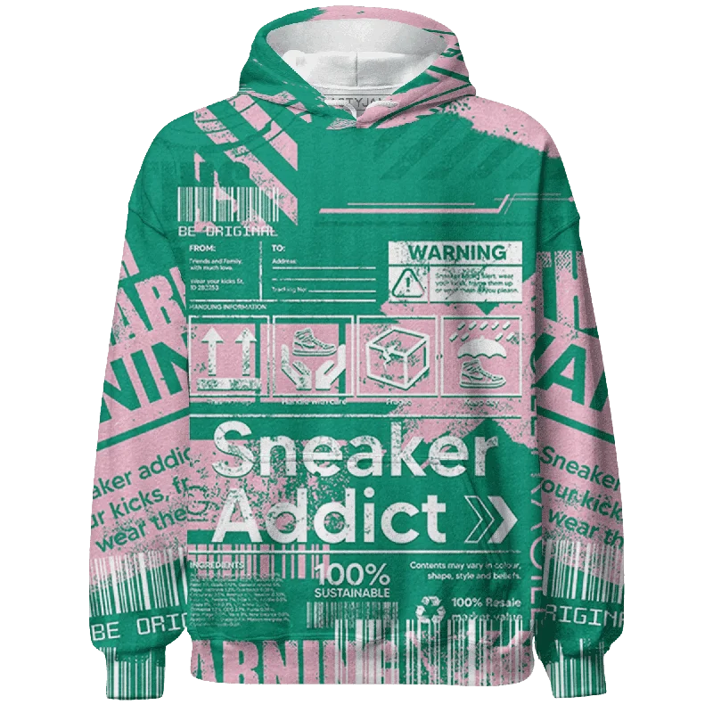 NastyJamz Dunk Pink Malachite Medium Soft Low Sail Hoodie Match Sneaker Addict Warning All-Over Print