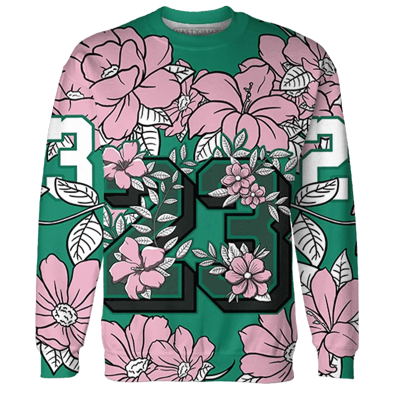 NastyJamz Dunk Pink Malachite Medium Soft Low Sail Sweatshirt Match 23 Floral Flower All-Over Print