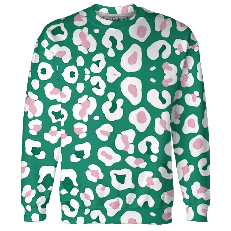 NastyJamz Dunk Pink Malachite Medium Soft Low Sail Sweatshirt Match Leopard Pattern All-Over Print