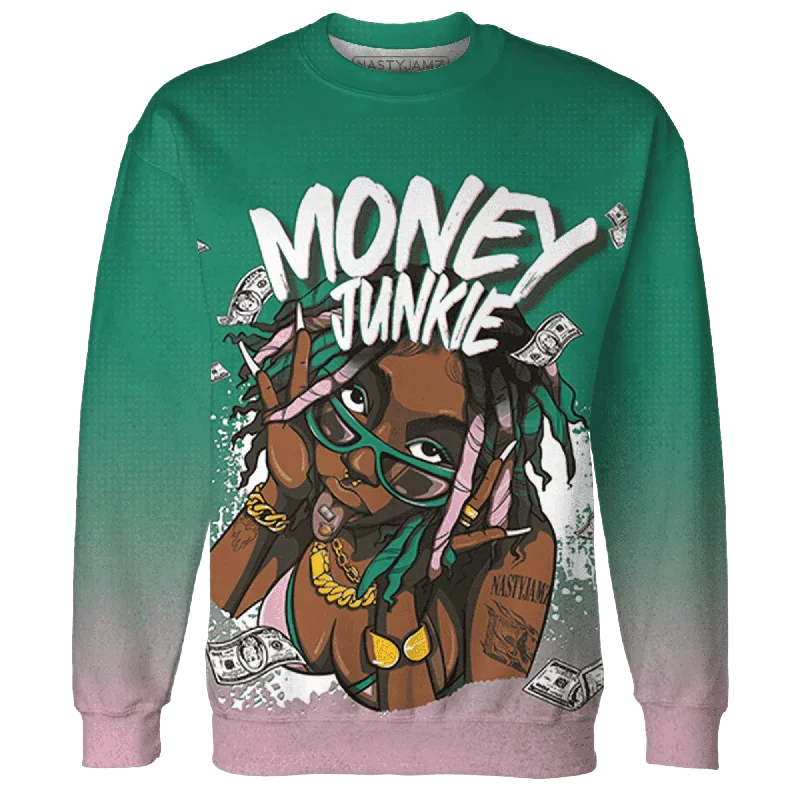 NastyJamz Dunk Pink Malachite Medium Soft Low Sail Sweatshirt Match Money Junkie All-Over Print