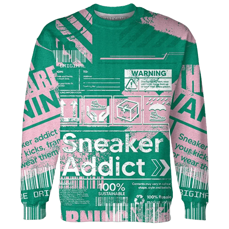 Minimalist Unisex Wardrobe Must-Haves NastyJamz Dunk Pink Malachite Medium Soft Low Sail Sweatshirt Match Sneaker Addict Warning All-Over Print Minimalist Unisex Wardrobe Must-Haves NastyJamz Dunk Pink Malachite Medium Soft Low Sail Sweatshirt Match Sneaker Addict Warning All-Over Print