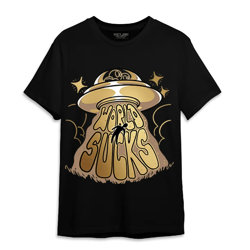 NastyJamz High OG Metallic Gold 1s T-Shirt Match World Sucks