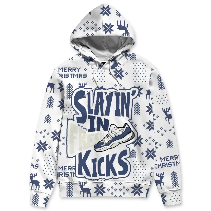 Low Diffused Blue 11s NastyJamz Hoodie Match Slayin Kicks All-Over Print