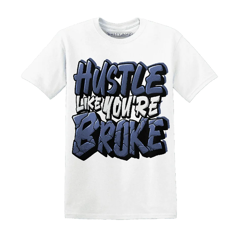 NastyJamz Low Diffused Blue 11s T-Shirt Match  Hustle Like Broke