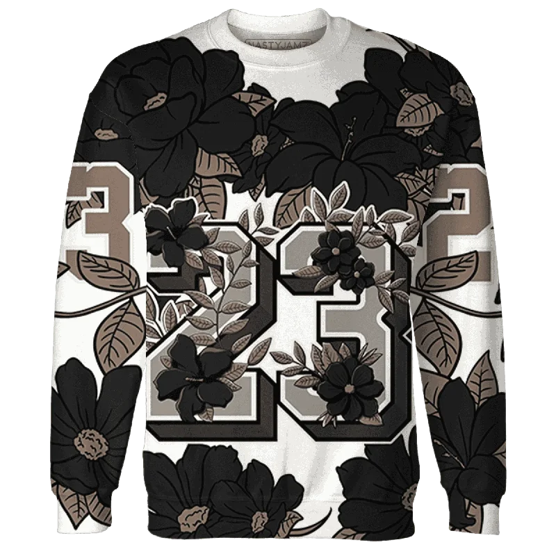 NastyJamz Low Mocha 1s Sweatshirt Match 23 Floral Flower All-Over Print