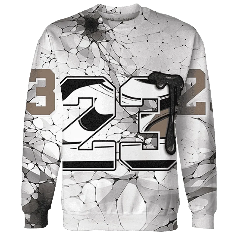 NastyJamz Low Mocha 1s Sweatshirt Match 23 Sneaker All-Over Print