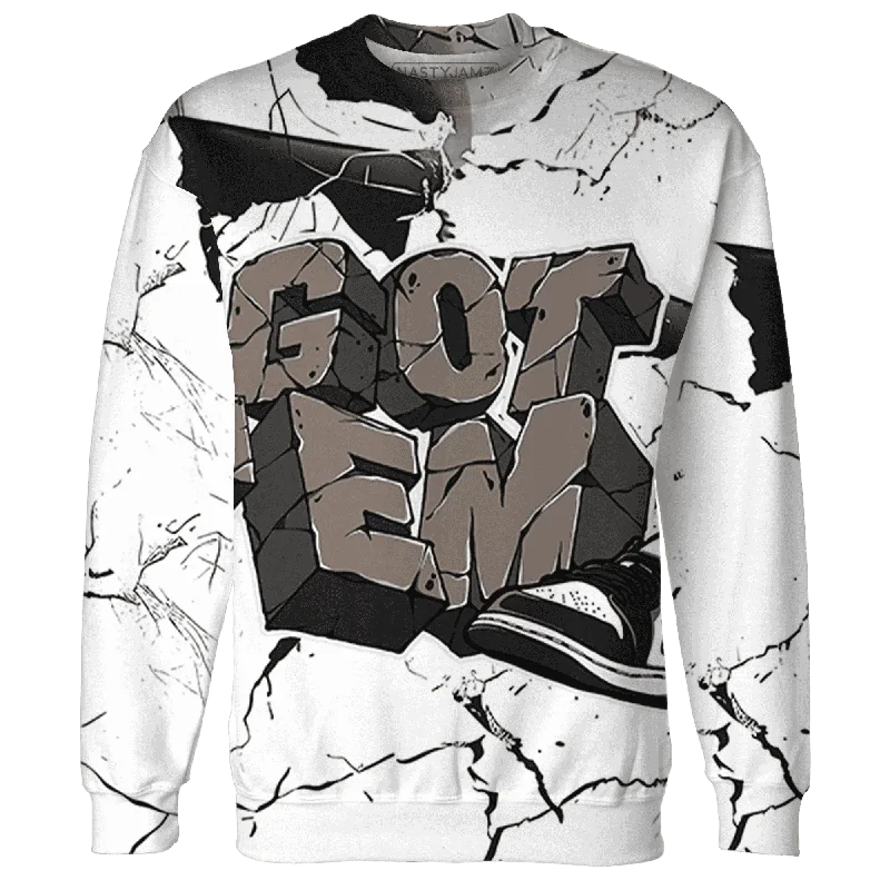 NastyJamz Low Mocha 1s Sweatshirt Match Got Em All-Over Print