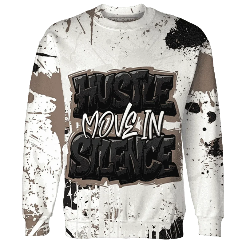 NastyJamz Low Mocha 1s Sweatshirt Match Hustle Move In Silence All-Over Print