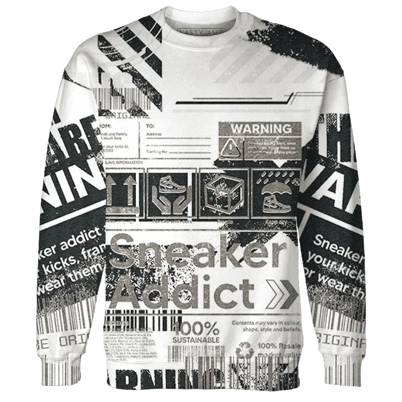 Functional And Stylish Unisex Wear NastyJamz Low Mocha 1s Sweatshirt Match Sneaker Addict Warning All-Over Print Functional And Stylish Unisex Wear NastyJamz Low Mocha 1s Sweatshirt Match Sneaker Addict Warning All-Over Print