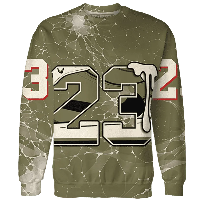 NastyJamz Medium Olive 1s Sweatshirt Match 23 Sneaker All-Over Print