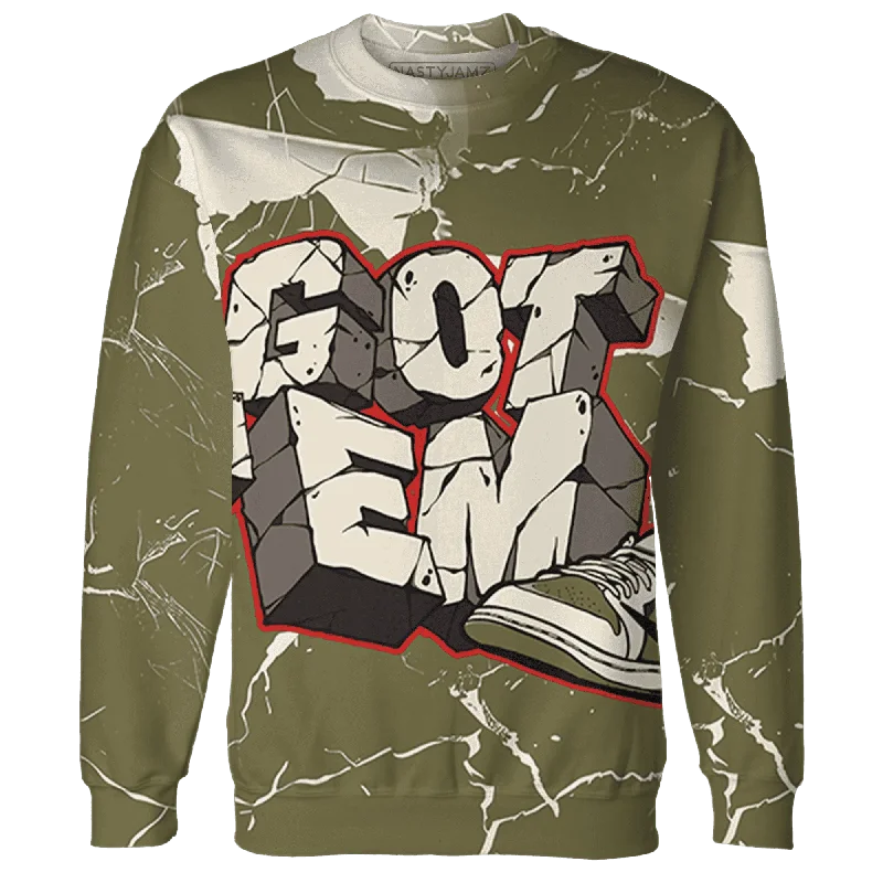 NastyJamz Medium Olive 1s Sweatshirt Match Got Em All-Over Print