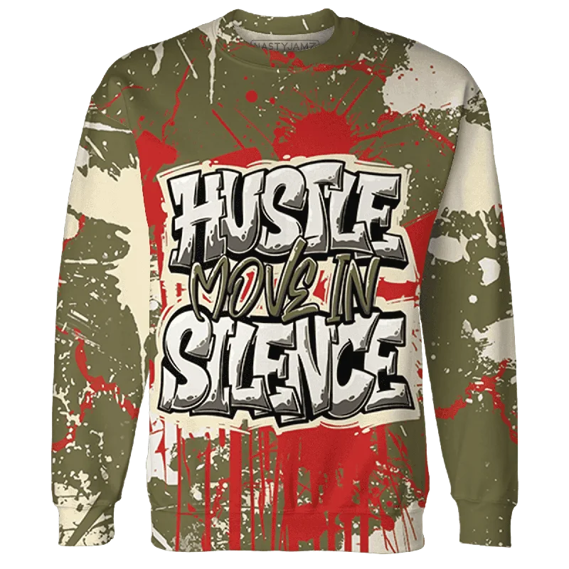 NastyJamz Medium Olive 1s Sweatshirt Match Hustle Move In Silence All-Over Print