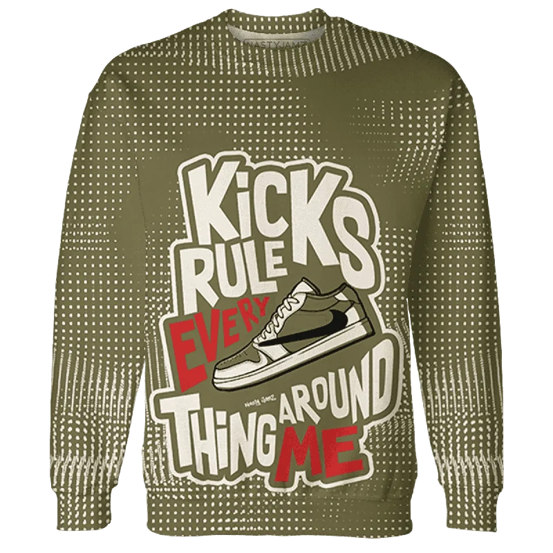 NastyJamz Medium Olive 1s Sweatshirt Match Kicks Rule All-Over Print