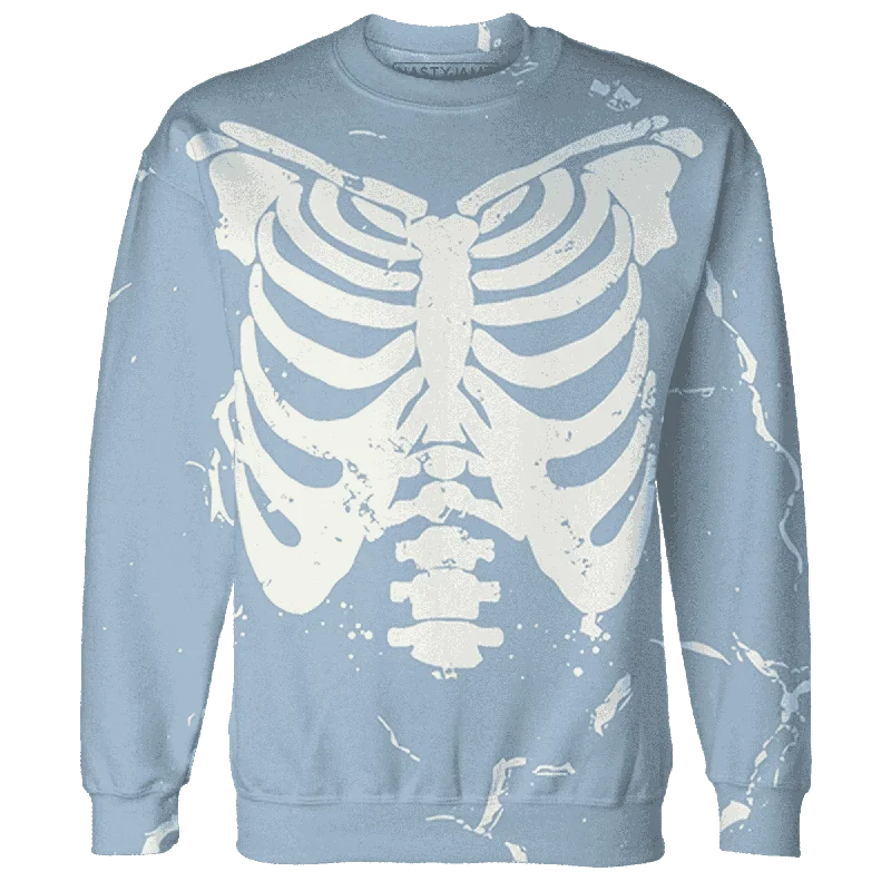 NastyJamz Mid Diffused Blue Grey 1s Sweatshirt Match Skeleton Y2k All-Over Print