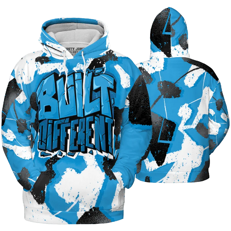 NastyJamz Powder Blue 9s Hoodie Match Built Different Broken All-Over Print