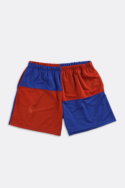 Versatile Unisex Layering Pieces Rework Nike Patchwork Tee Shorts - Women-XXXL, Men-XXL