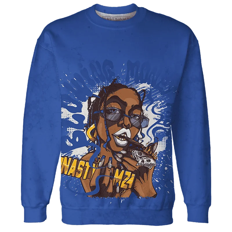 Relaxed-Fit Unisex Fashion For All-Day Comfort NastyJamz VaporMax Game Royal Blue Sweatshirt Match Blowing Money Fast Girl All-Over Print Relaxed-Fit Unisex Fashion For All-Day Comfort NastyJamz VaporMax Game Royal Blue Sweatshirt Match Blowing Money Fast Girl All-Over Print