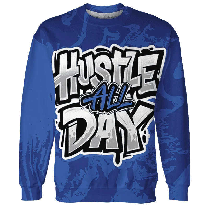 NastyJamz VaporMax Game Royal Blue Sweatshirt Match Hustle All Day All-Over Print