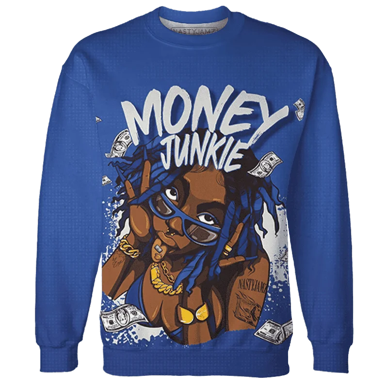 NastyJamz VaporMax Game Royal Blue Sweatshirt Match Money Junkie All-Over Print