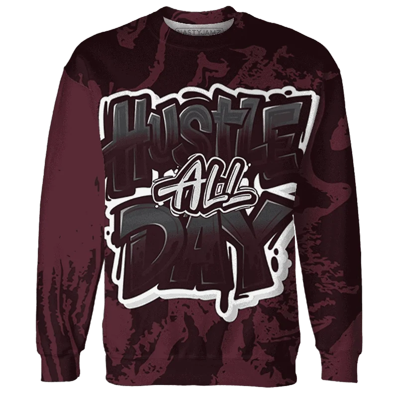 NastyJamz VaporMax Night Maron Burgundy Sweatshirt Match Hustle All Day All-Over Print