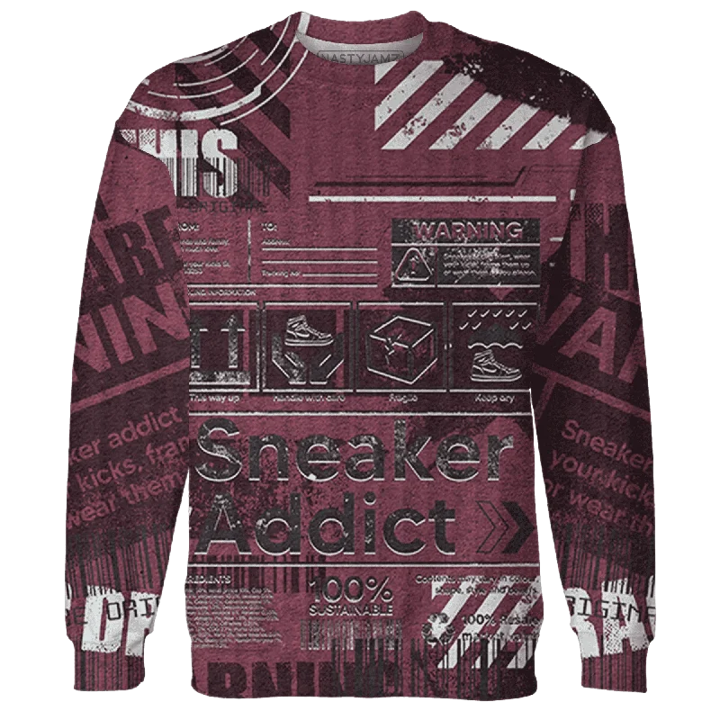 Unisex Everyday Fashion Essentials NastyJamz VaporMax Night Maron Burgundy Sweatshirt Match Sneaker Addict Warning All-Over Print Unisex Everyday Fashion Essentials NastyJamz VaporMax Night Maron Burgundy Sweatshirt Match Sneaker Addict Warning All-Over Print