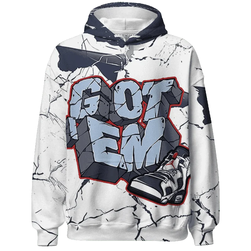 NastyJamz White Navy 6s Hoodie Match Got Em All-Over Print